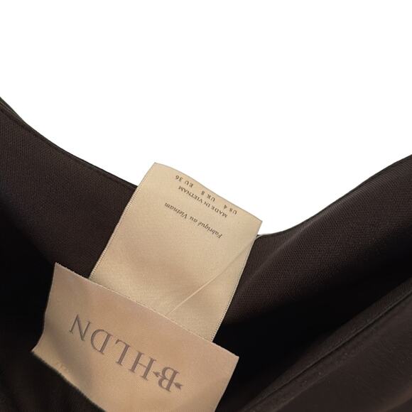 BHLDN by Anthropologie Black Dylan One-Shoulder Satin Side-Slit Gown Size 4 NWT - Picture 5 of 6